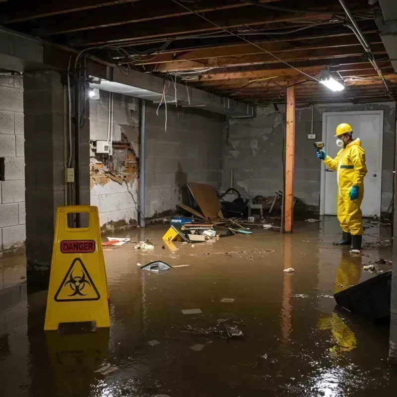 Flooded Basement Electrical Hazard in Brentwood, MO Property